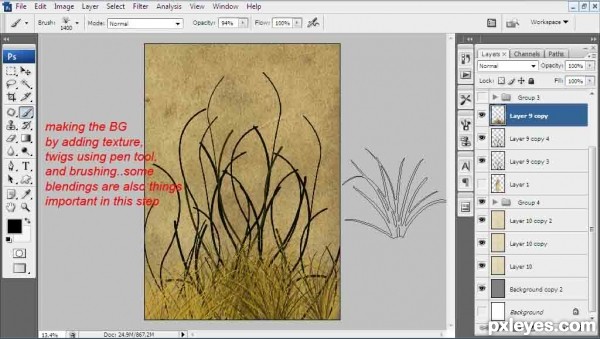 Creation of color: Step 4